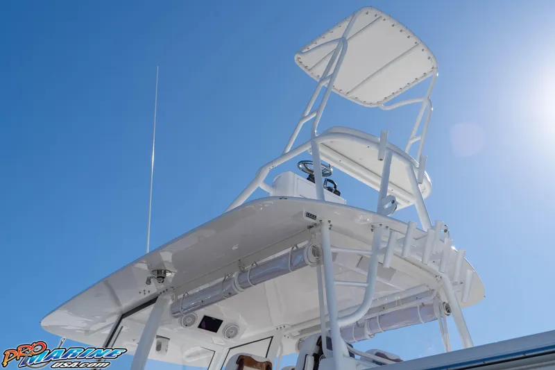 Slide: The Image of 2026 Front Runner 43 Catamaran tower against clear blue sky. - 11