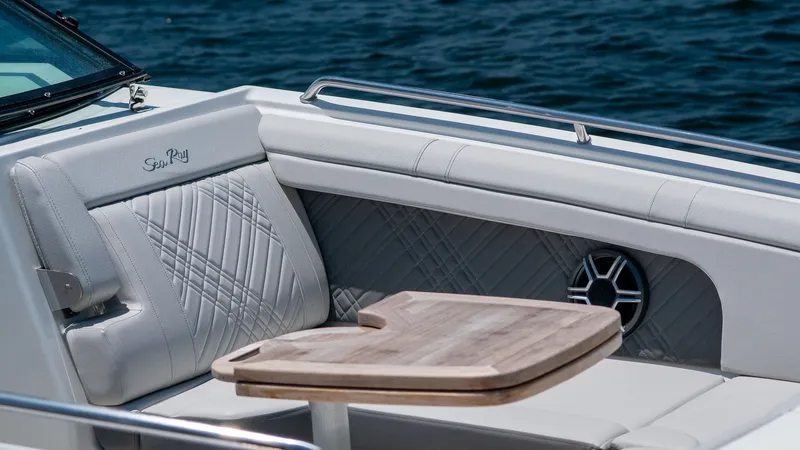 Slide: The Image of Luxurious seating area of Sea Ray SDX 290 Outboard 2026 on the water. - 15