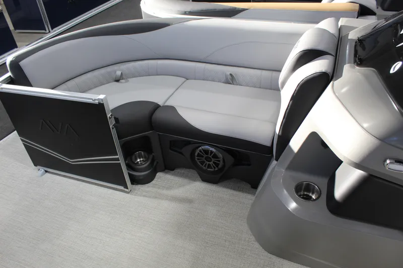 Slide: The Image of Luxurious seating area in 2025 Avalon 1985 25 LSZ CRB pontoon boat. - 9