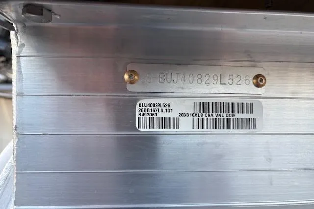 Slide: The Image of 2026 Sun Tracker Bass Buggy 16 XL Select hull identification number and barcode. - 108