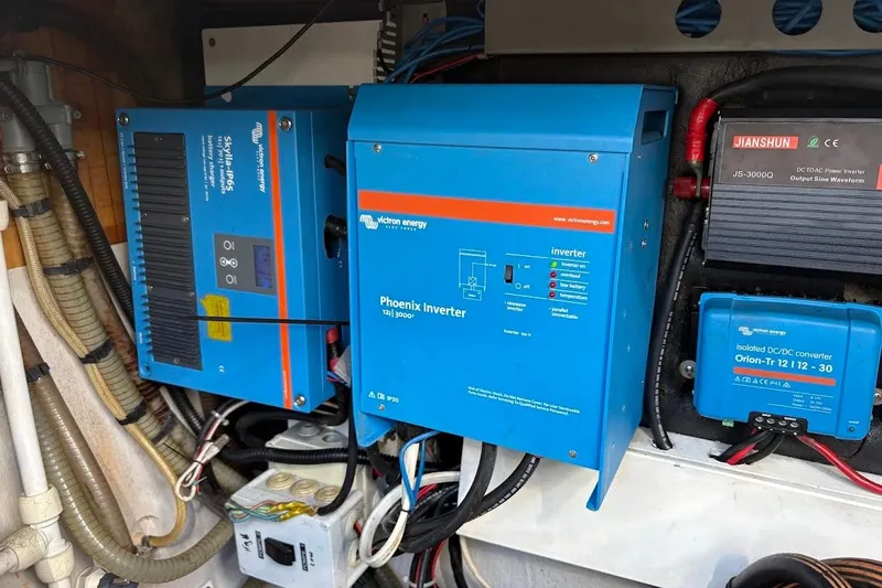 Slide: The Image of Electrical system with Victron Energy inverters on a 2015 Fountaine Pajot SABA 50 yacht. - 19