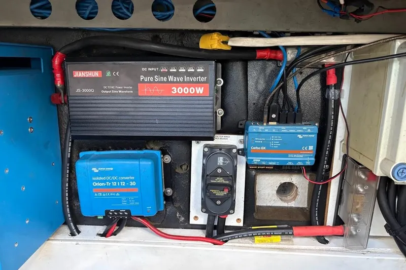 Slide: The Image of Electrical system components on a 2015 Fountaine Pajot SABA 50 catamaran. - 20