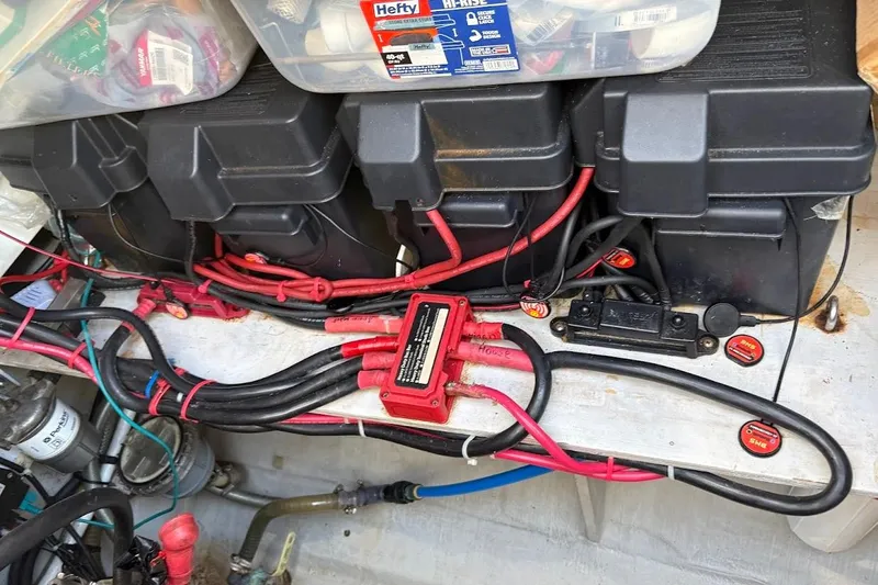 Slide: The Image of Electrical system of a 2015 Fountaine Pajot SABA 50 catamaran with battery setup. - 25