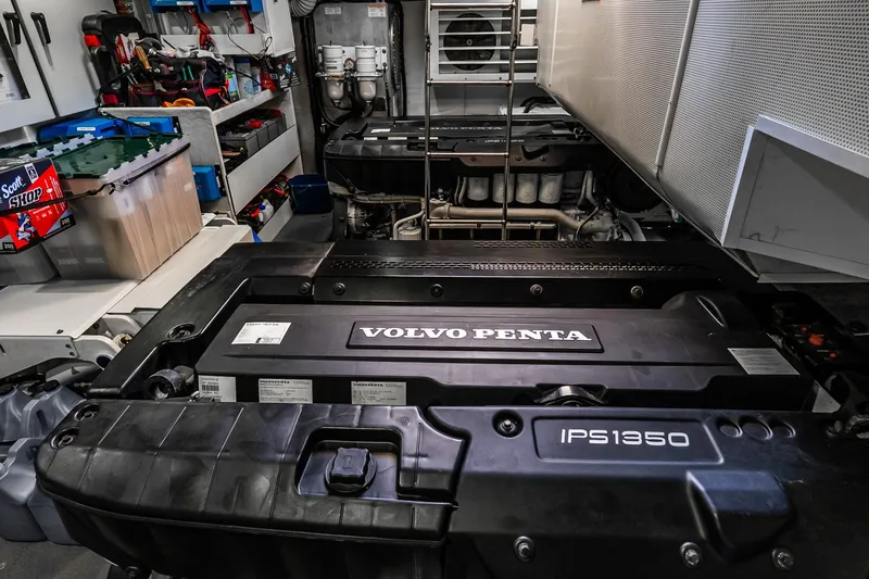 Slide: The Image of Engine room of 2022 Absolute 64 Navetta with Volvo Penta IPS1350 engines. - 108