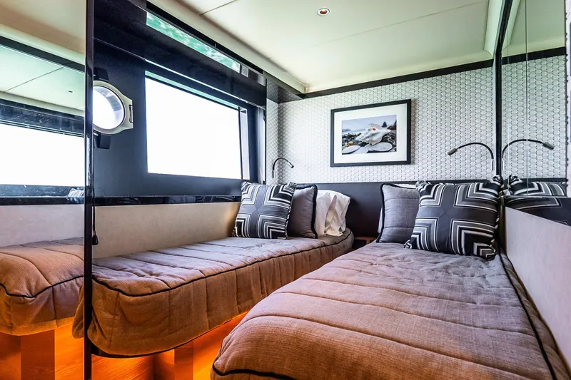 Slide: The Image of Luxurious twin cabin interior on 2022 Absolute 64 Navetta yacht. - 96