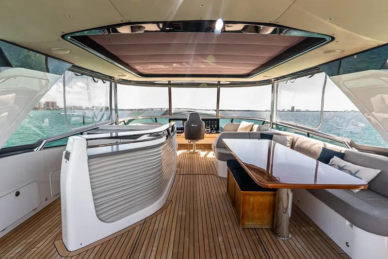 Slide: The Image of Luxurious interior of 2022 Absolute 64 Navetta yacht with panoramic ocean views. - 39