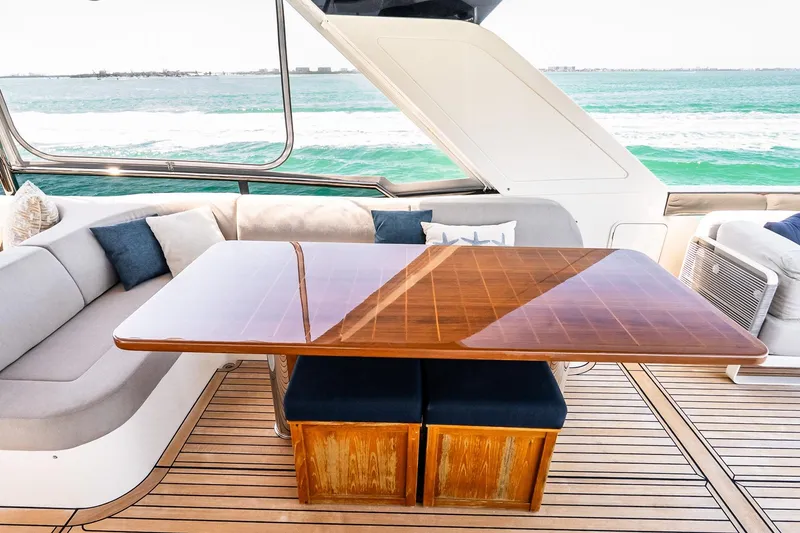 Slide: The Image of Luxurious seating area on 2022 Absolute 64 Navetta yacht with ocean view. - 41