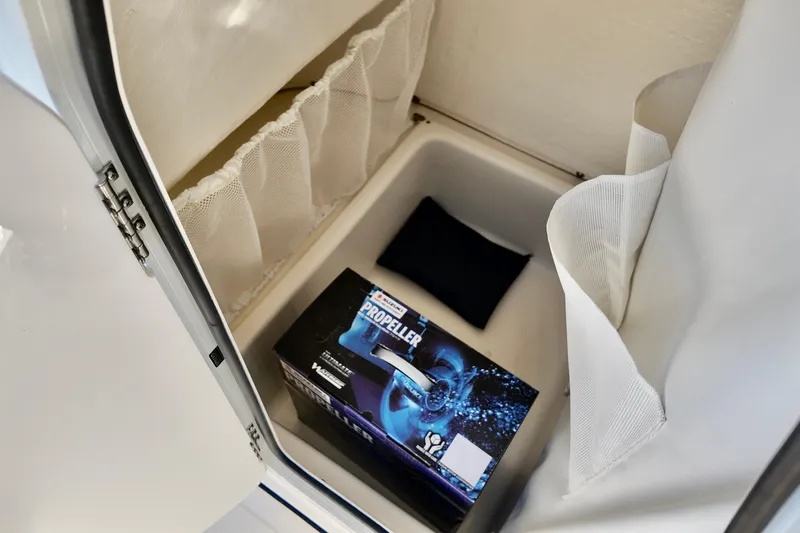 Slide: The Image of Storage compartment in 2026 Pioneer 202 Islander boat with propeller box. - 6