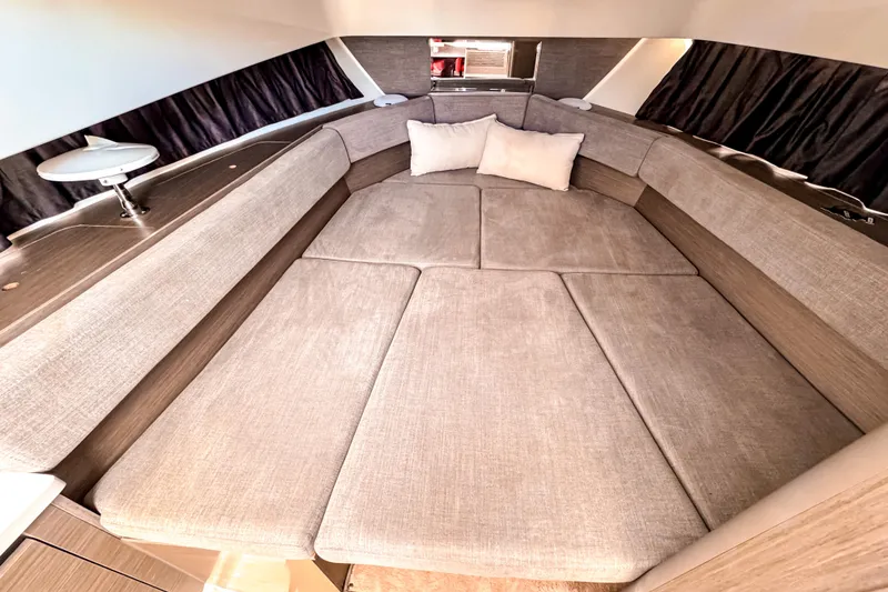Slide: The Image of Interior of 2023 Beneteau Flyer 9 SUNdeck with cozy bed. - 21
