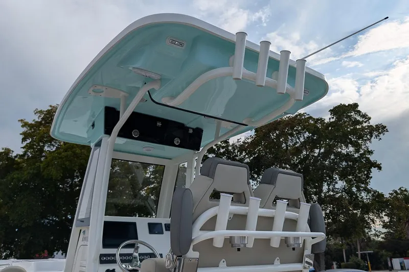 Slide: The Image of 2026 Key West 244 Center Console boat with sleek design and modern features. - 20