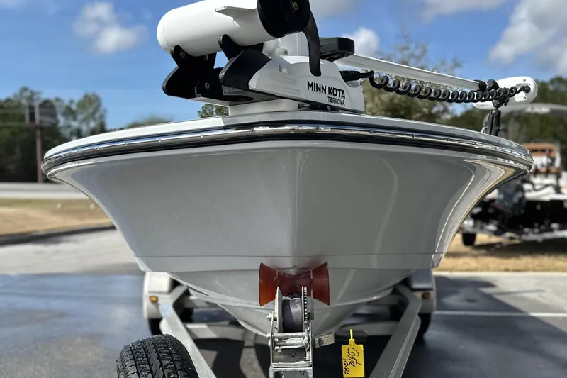 Slide: The Image of 2022 Hewes Redfisher 21 boat on trailer with Minn Kota Terrova motor. - 7