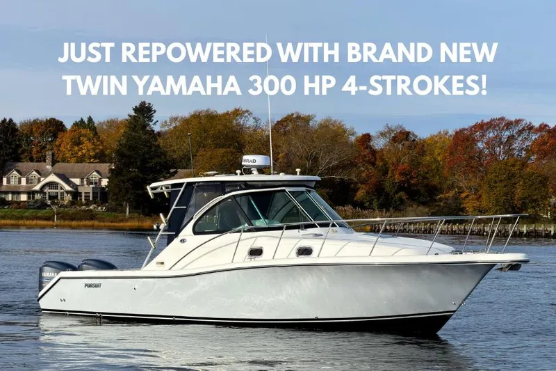 The Image of 2007 Pursuit OS 335 Offshore boat with new twin Yamaha 300 HP engines. - 0