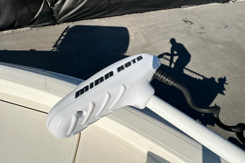 Slide: The Image of Minn Kota trolling motor on 2016 Skeeter SX2250 boat deck. - 53