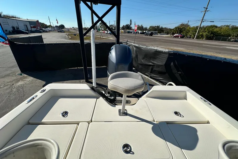 Slide: The Image of 2016 Skeeter SX2250 boat deck with seating and storage compartments. - 71