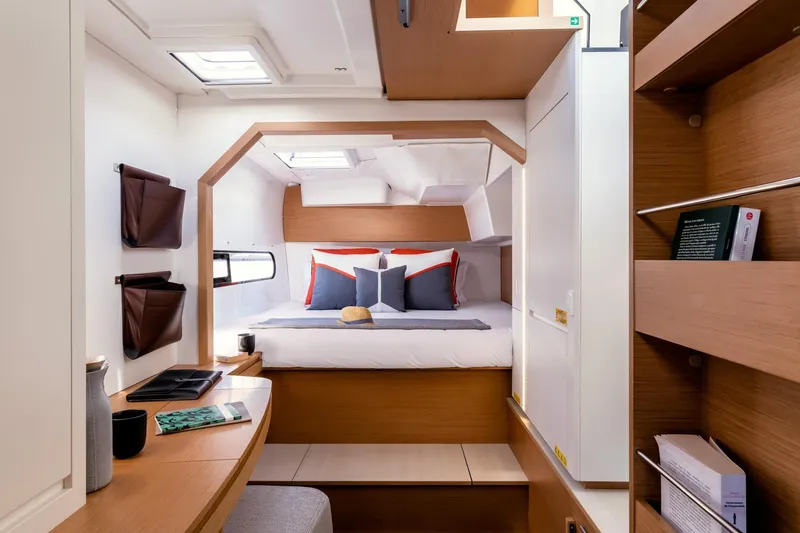 Slide: The Image of Luxurious interior of 2022 Excess 11 yacht with cozy bed and modern design. - 33