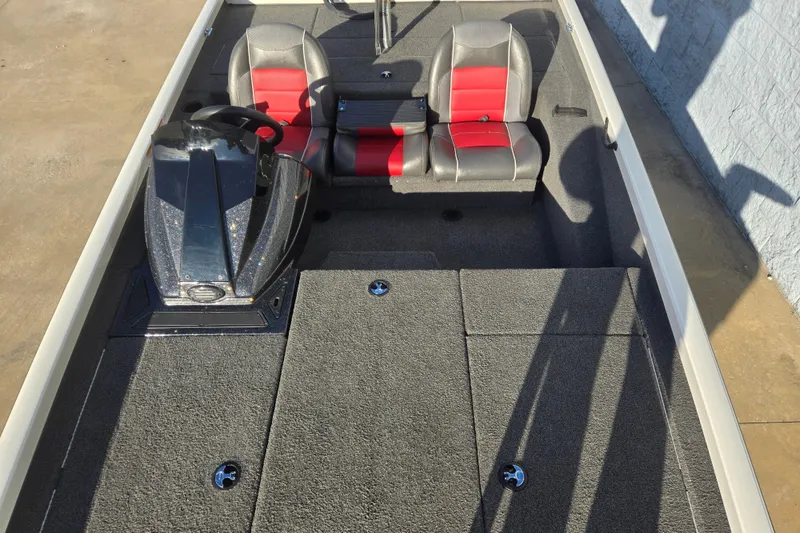 Slide: The Image of 2017 Ranger RT188 boat interior with dual seats and steering console. - 8