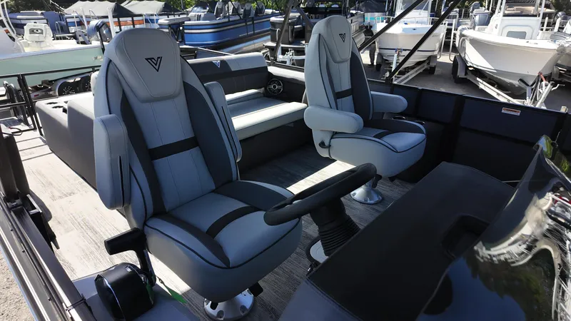 Slide: The Image of Luxury seating in 2025 Viaggio X22S boat, featuring modern design and comfort. - 8