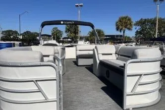 Slide: The Image of 2022 Godfrey Sweetwater 2286 C pontoon boat with spacious seating and canopy. - 8