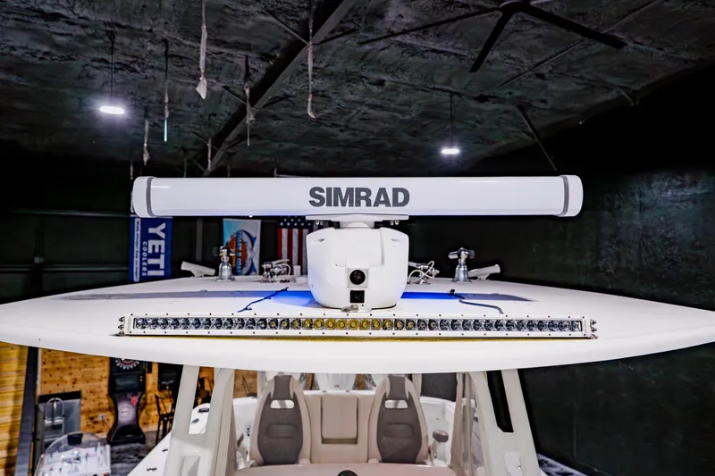 Slide: The Image of 2012 Yellowfin 39 Offshore boat with Simrad radar and LED light bar. - 19