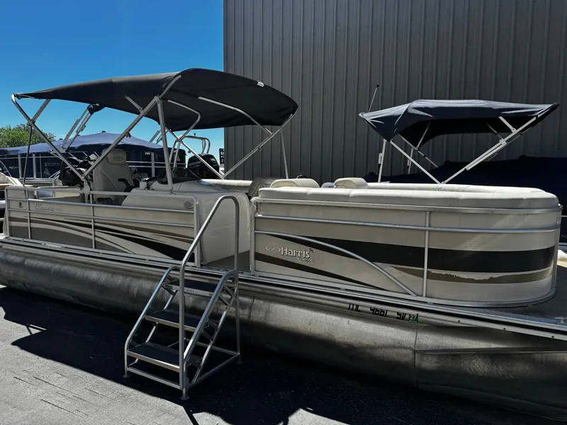 The Image of 2006 Harris Classic 240 I/O pontoon boat with canopy. - 0
