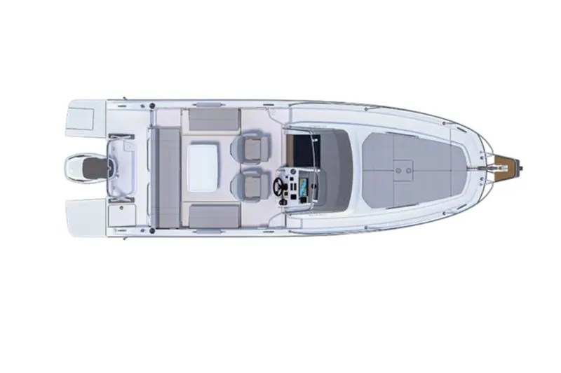 Slide: The Image of Manufacturer Provided Image: Top view of 2026 Beneteau Flyer 8 SUNdeck boat layout. - 6