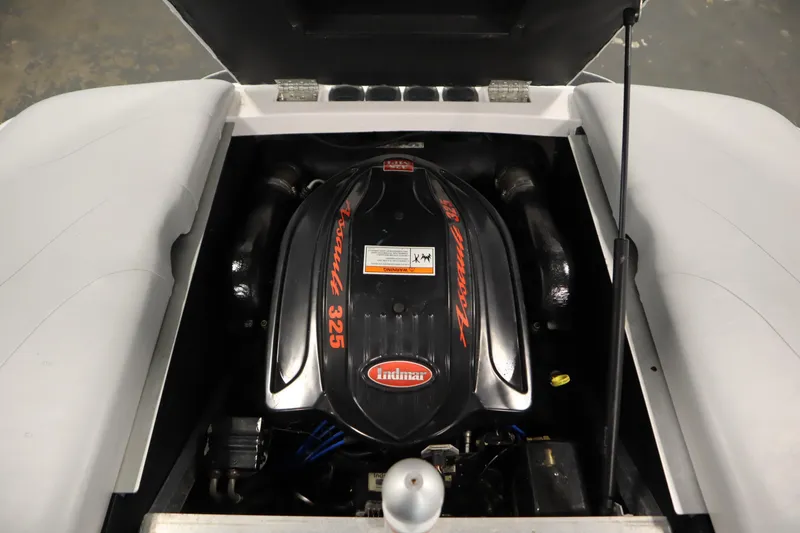 Slide: The Image of 2008 Moomba Outback V engine compartment featuring Indmar Assault 325 engine. - 42