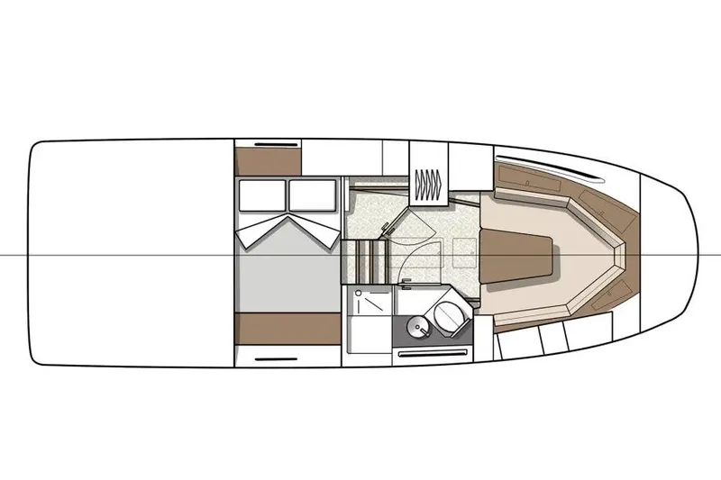 Slide: The Image of Manufacturer Provided Image: Floor plan of 2026 Beneteau Flyer 10 Sport Top, featuring cabin layout and amenities. - 9