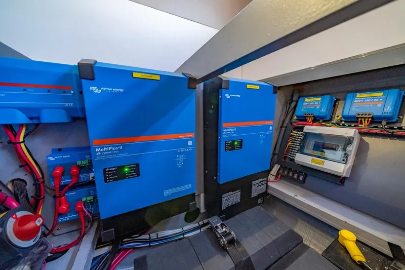 Slide: The Image of Electrical system of 2020 Nautitech 40 Open catamaran with Victron Energy components. - 40