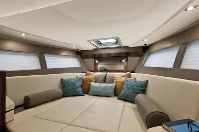 Slide: The Image of Luxurious interior of 2018 Monterey 360 Sport Coupe with plush seating and elegant decor. - 17