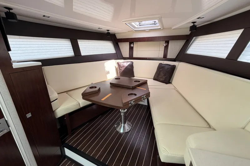 Slide: The Image of Luxurious interior of 2018 Monterey 360 Sport Coupe with elegant seating and modern design. - 29