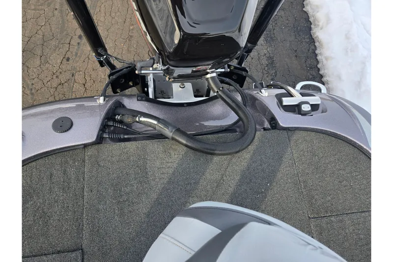 Slide: The Image of 2013 Nitro Z-9 boat deck with motor cables and controls. - 23