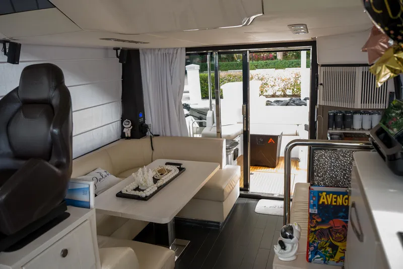 Slide: The Image of Luxurious interior of 2019 Azimut Fly 50 yacht with elegant seating and decor. - 5
