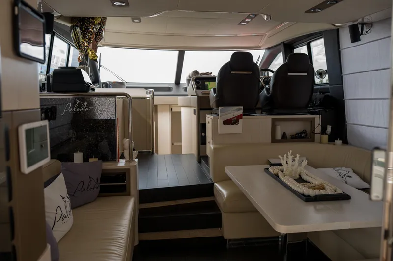 Slide: The Image of Luxurious interior of 2019 Azimut Fly 50 yacht with modern seating and decor. - 8