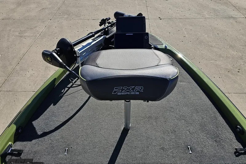 Slide: The Image of 2022 Skeeter FXR21 Apex boat deck with FXR Series seat and fishing equipment. - 76