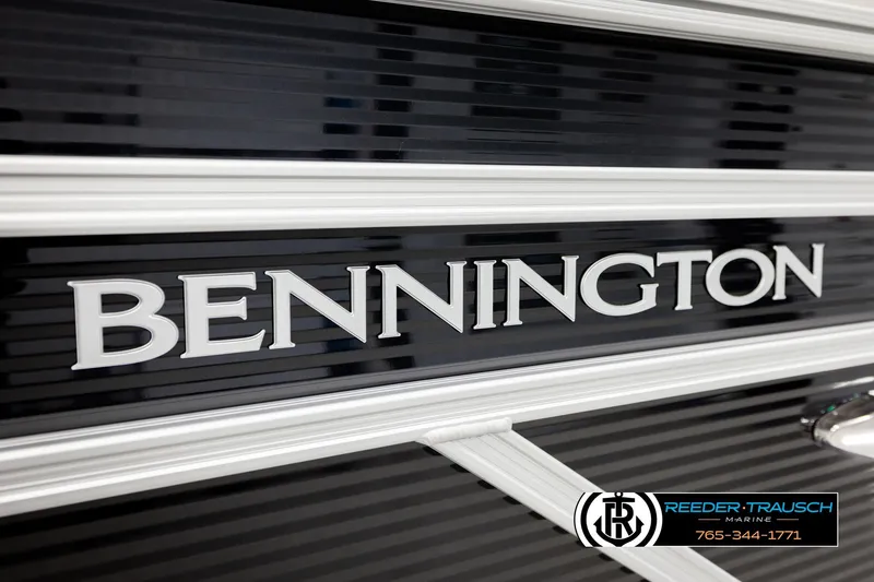 Slide: The Image of Close-up of 2026 Bennington SLSF logo on sleek black surface. - 45