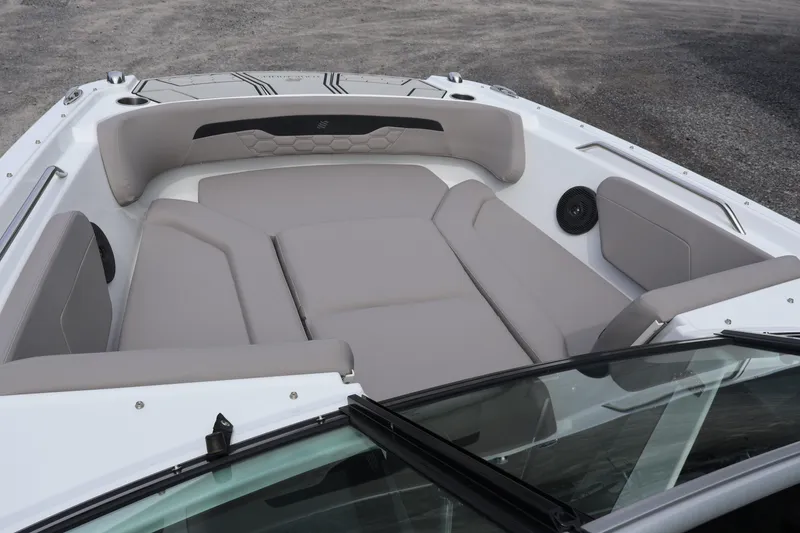 Slide: The Image of 2026 Four Winns HD2 boat interior with spacious seating and modern design. - 24