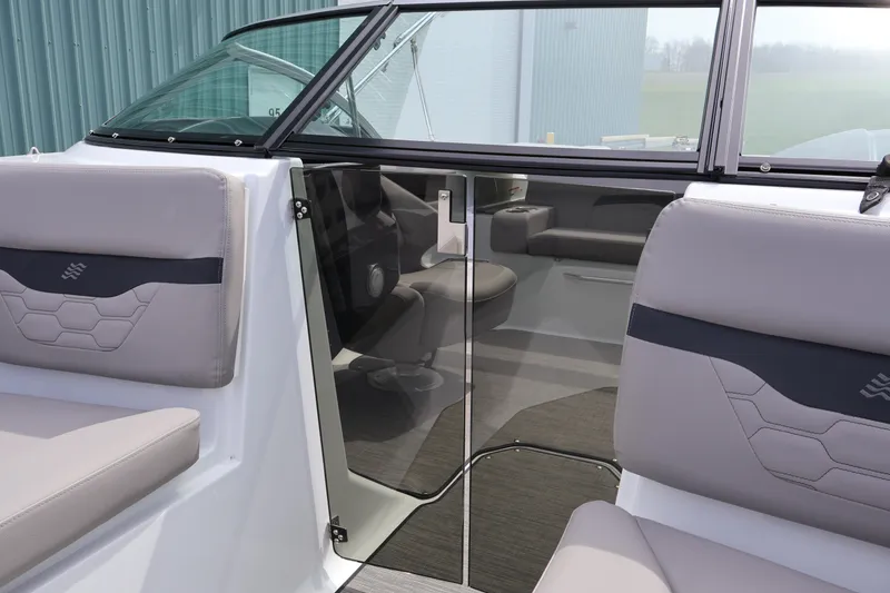 Slide: The Image of 2026 Four Winns HD2 boat interior with sleek seating and modern design. - 28