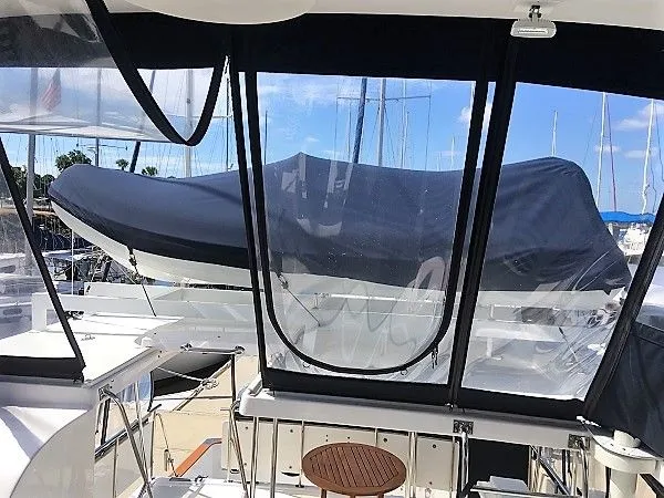 Slide: The Image of Interior view of a 2005 DeFever 44+5 yacht in harbor. - 20