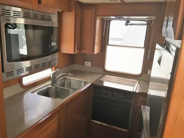 Slide: The Image of Kitchen area of DeFever 44+5 yacht, year 2005. - 23