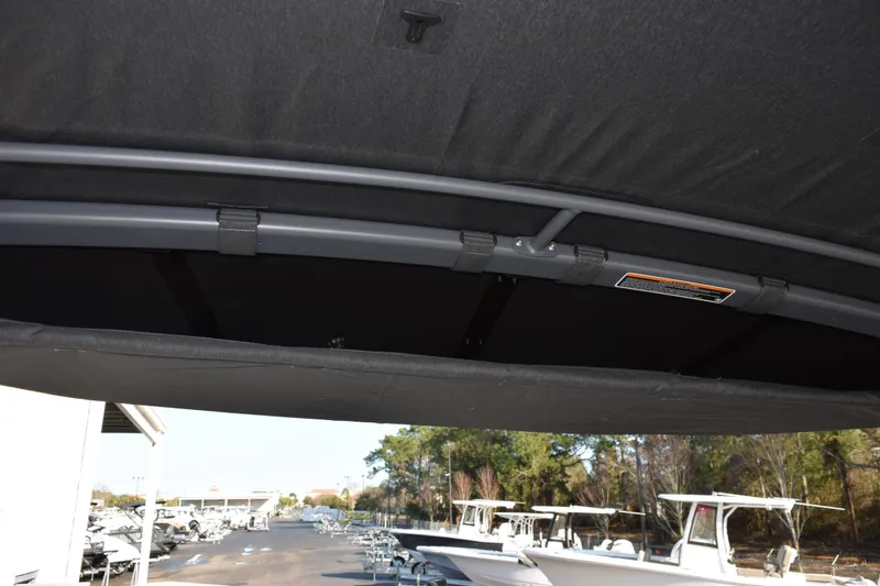 Slide: The Image of 2026 Sea-Doo Switch Cruise 21 canopy frame, showcasing sturdy construction and design. - 15