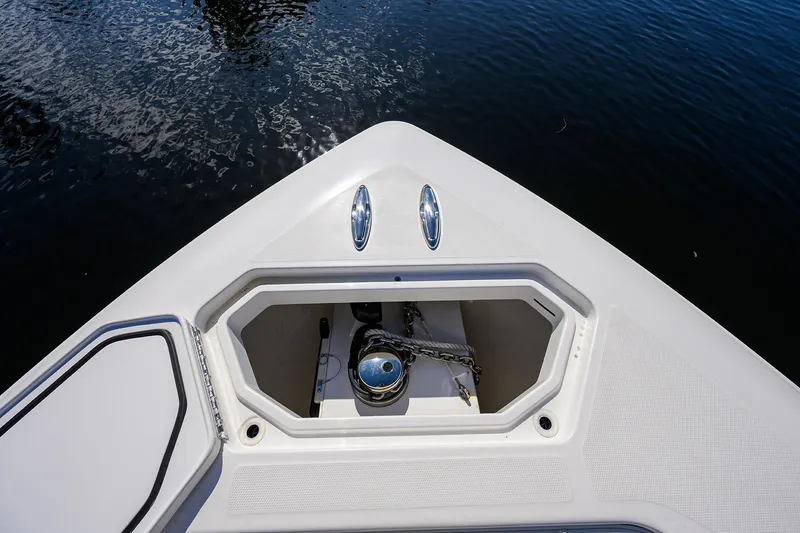Slide: The Image of Bow of 2021 Invincible 39 Open Fisherman with anchor storage compartment. - 35