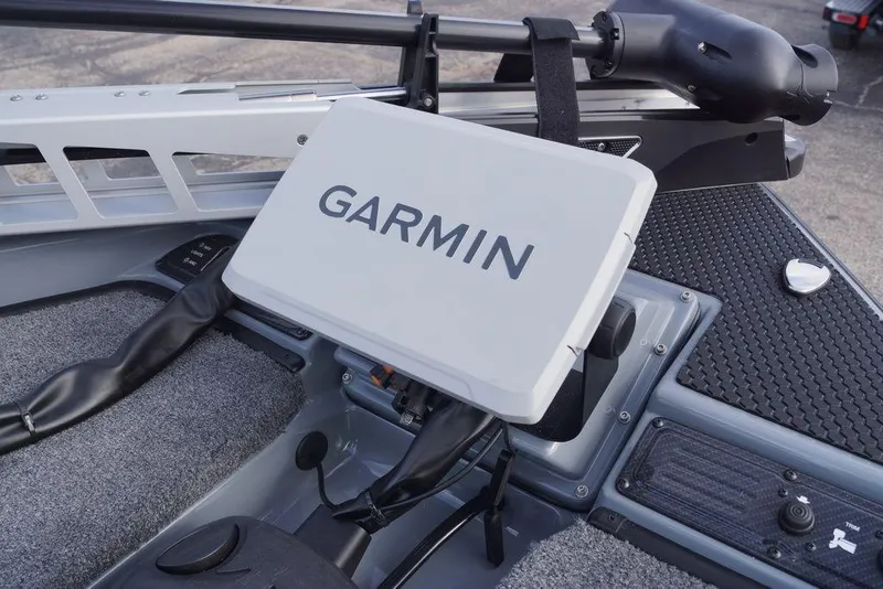 Slide: The Image of Garmin device on 2026 Phoenix 819 ZXL boat dashboard, featuring advanced navigation technology. - 22