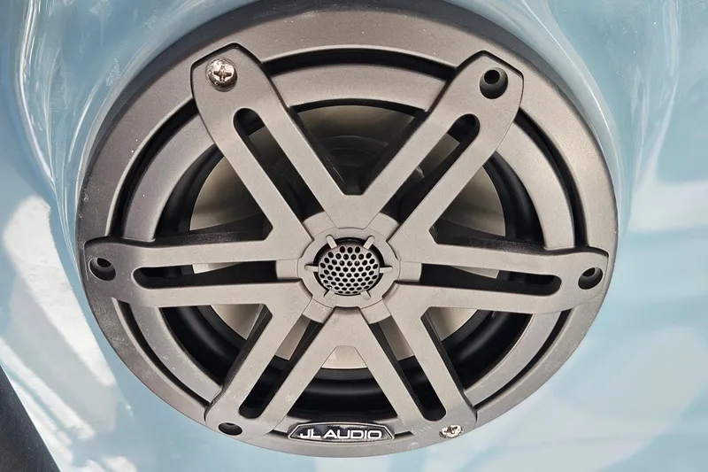 Slide: The Image of Close-up of JL Audio speaker on 2026 Sea Hunt Ultra 229 boat. - 20