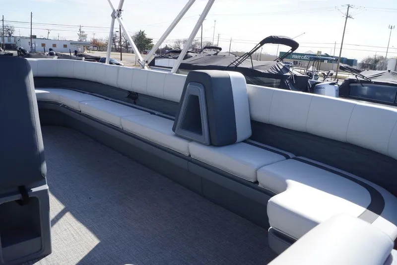 Slide: The Image of 2026 Avalon GS Quad Lounge interior with sleek seating and modern design. - 12