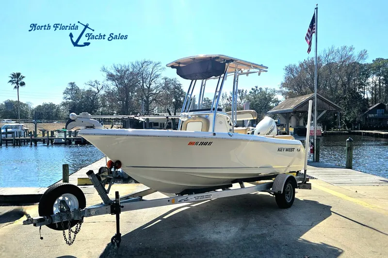 The Image of 2017 Key West 189 FS boat on trailer at North Florida Yacht Sales dock. - 1