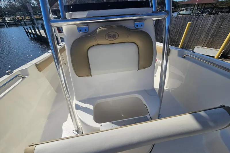 Slide: The Image of 2017 Key West 189 FS boat interior with seating and storage compartment. - 22