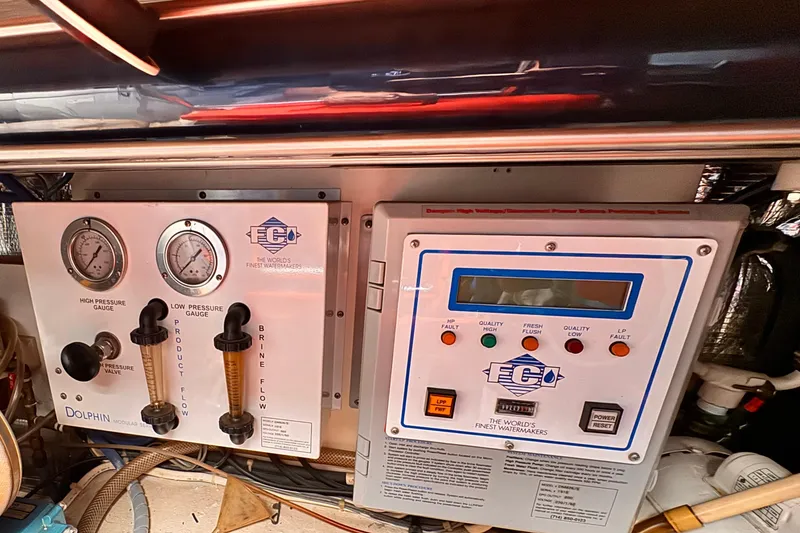 Slide: The Image of Control panel of a 1999 Ocean Yachts 48 Super Sport watermaker system. - 7