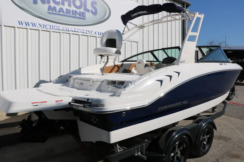 Slide: The Image of 2026 Chaparral 21 SSi Ski & Fish boat at Nichols Marine dealership. - 4