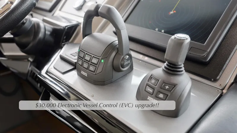 Slide: The Image of Control panel of 2013 Marquis 500 Sport Bridge with $30,000 Electronic Vessel Control upgrade. - 28