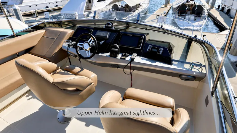 Slide: The Image of Upper helm of 2013 Marquis 500 Sport Bridge with leather seats and advanced controls. - 7